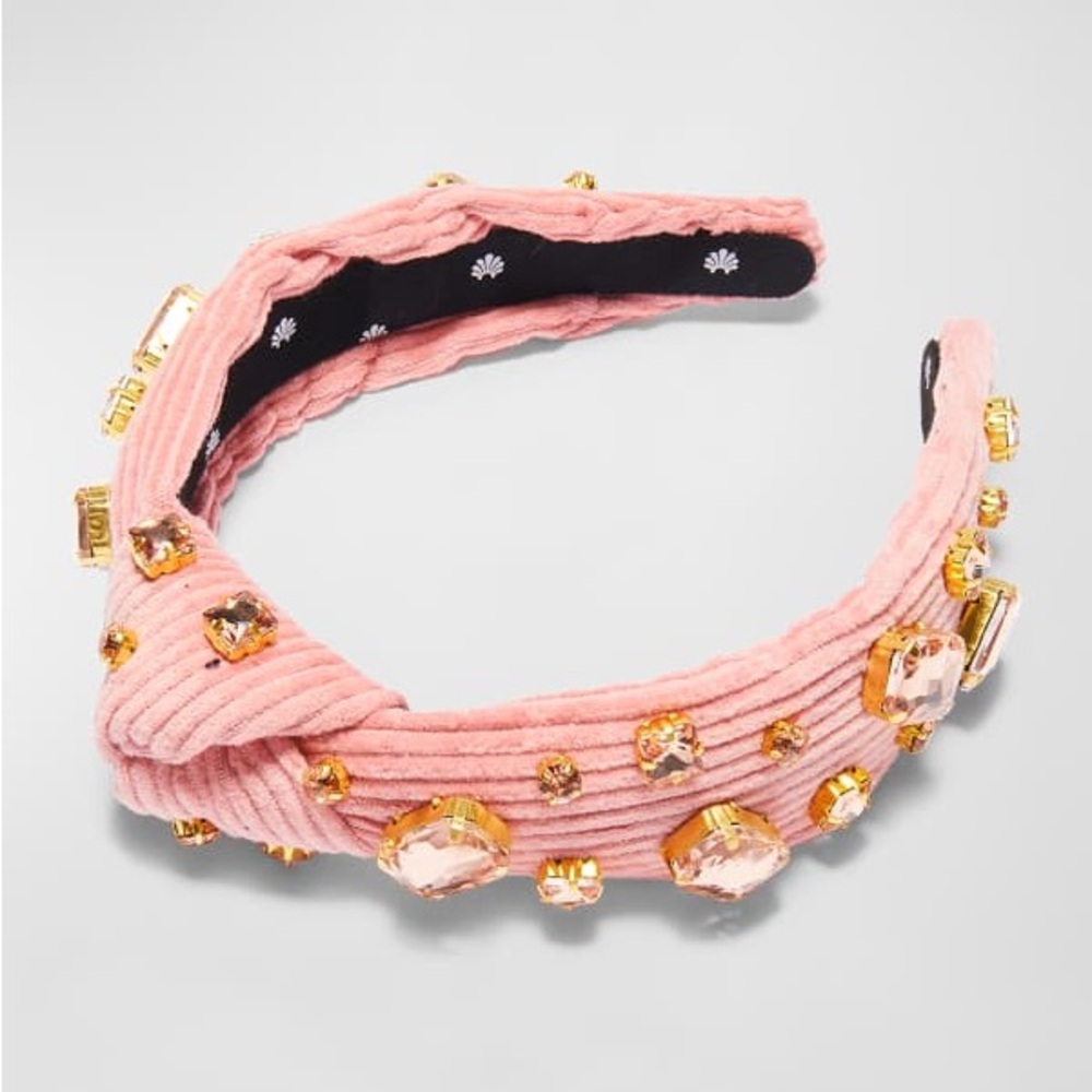LELE SADOUGHI Crystal Corduroy Knotted Headband